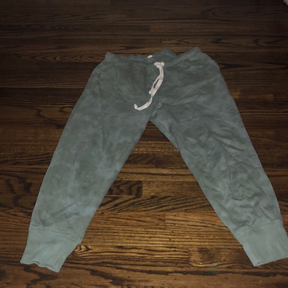 Green tie dye joggers
